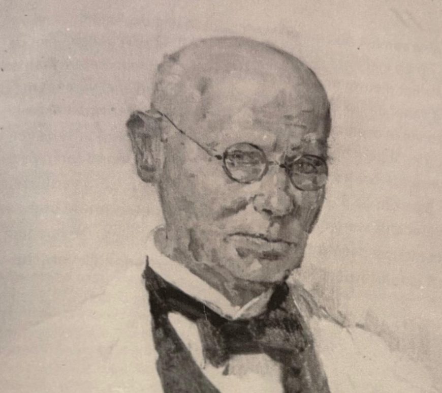 Enno Dirk Wiersma in zijn befaamde witte doktersjas Bron: Historie in de buurt – professorenbuurt Academisch Ziekenhuis en Medische faculteit Groningen (Terwisscha van Scheltinga, 2004)